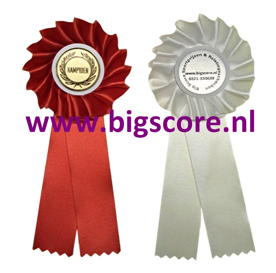 G 105 Juryrozetje in 3 x Rood en 3 x Wit LAATSTE OP=OP!!